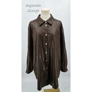 Bagatelle Collection Faux Leather Shacket